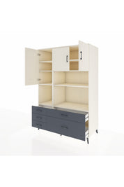 Kronos Dolap 8 Raflı 5 Çekmeceli 3 Kapaklı 132x59x195 Aytaşı-Aytaşı/Antrasit