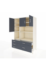 Kronos Dolap 8 Raflı 5 Çekmeceli 3 Kapaklı 132x59x195 Aytaşı-Antrasit/Antrasit