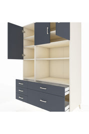 Kronos Dolap 8 Raflı 5 Çekmeceli 3 Kapaklı 132x59x195 Aytaşı-Antrasit/Antrasit