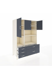 Kronos Dolap 8 Raflı 5 Çekmeceli 3 Kapaklı 132x59x195 Aytaşı-Antrasit/Antrasit