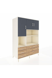 Kronos Dolap 8 Raflı 5 Çekmeceli 3 Kapaklı 132x59x195 Aytaşı-Antrasit/Çam