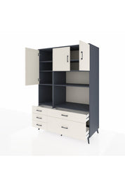 Kronos Dolap 8 Raflı 5 Çekmeceli 3 Kapaklı 132x59x195 Antrasit-Aytaşı/Aytaşı