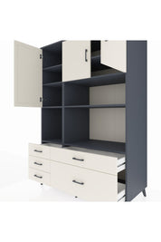 Kronos Dolap 8 Raflı 5 Çekmeceli 3 Kapaklı 132x59x195 Antrasit-Aytaşı/Aytaşı