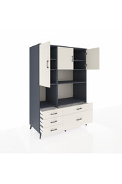 Kronos Dolap 8 Raflı 5 Çekmeceli 3 Kapaklı 132x59x195 Antrasit-Aytaşı/Aytaşı