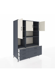 Kronos Dolap 8 Raflı 5 Çekmeceli 3 Kapaklı 132x59x195 Antrasit-Aytaşı/Antrasit