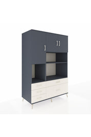 Kronos Dolap 8 Raflı 5 Çekmeceli 3 Kapaklı 132x59x195 Antrasit-Antrasit/Aytaşı