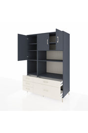 Kronos Dolap 8 Raflı 5 Çekmeceli 3 Kapaklı 132x59x195 Antrasit-Antrasit/Aytaşı