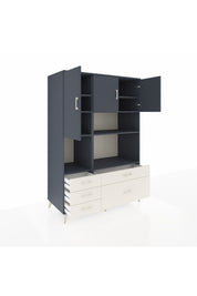 Kronos Dolap 8 Raflı 5 Çekmeceli 3 Kapaklı 132x59x195 Antrasit-Antrasit/Aytaşı