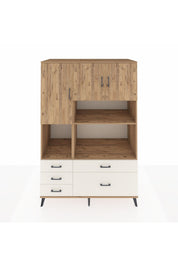 Kronos Dolap 8 Raflı 5 Çekmeceli 3 Kapaklı 132x59x195 Çam-Çam/Aytaşı