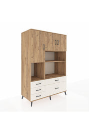 Kronos Dolap 8 Raflı 5 Çekmeceli 3 Kapaklı 132x59x195 Çam-Çam/Aytaşı