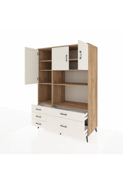 Kronos Dolap 8 Raflı 5 Çekmeceli 3 Kapaklı 132x59x195 Çam-Aytaşı/Aytaşı