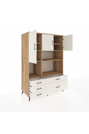 Kronos Dolap 8 Raflı 5 Çekmeceli 3 Kapaklı 132x59x195 Çam-Aytaşı/Aytaşı