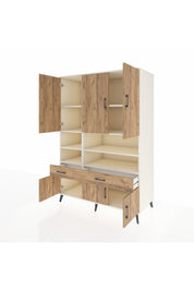 Kronos Dolap 8 Raflı 2 Çekmeceli 6 Kapaklı 132x59x195 Aytaşı-Çam/Çam