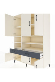 Kronos Dolap 8 Raflı 2 Çekmeceli 6 Kapaklı 132x59x195 Aytaşı-Aytaşı/Antrasit