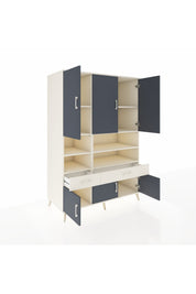 Kronos Dolap 8 Raflı 2 Çekmeceli 6 Kapaklı 132x59x195 Aytaşı-Antrasit/Aytaşı