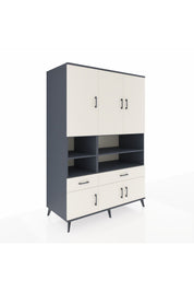 Kronos Dolap 8 Raflı 2 Çekmeceli 6 Kapaklı 132x59x195 Antrasit-Aytaşı/Aytaşı