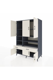 Kronos Dolap 8 Raflı 2 Çekmeceli 6 Kapaklı 132x59x195 Antrasit-Aytaşı/Aytaşı