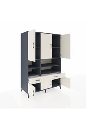 Kronos Dolap 8 Raflı 2 Çekmeceli 6 Kapaklı 132x59x195 Antrasit-Aytaşı/Aytaşı