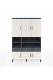 Kronos Dolap 8 Raflı 2 Çekmeceli 6 Kapaklı 132x59x195 Antrasit-Aytaşı/Antrasit