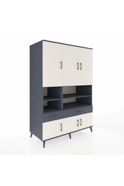 Kronos Dolap 8 Raflı 2 Çekmeceli 6 Kapaklı 132x59x195 Antrasit-Aytaşı/Antrasit