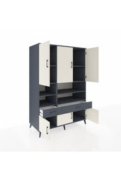 Kronos Dolap 8 Raflı 2 Çekmeceli 6 Kapaklı 132x59x195 Antrasit-Aytaşı/Antrasit