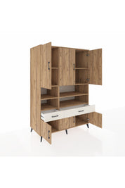 Kronos Dolap 8 Raflı 2 Çekmeceli 6 Kapaklı 132x59x195 Çam-Çam/Aytaşı