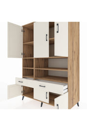 Kronos Dolap 8 Raflı 2 Çekmeceli 6 Kapaklı 132x59x195 Çam-Aytaşı/Aytaşı