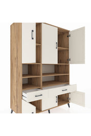 Kronos Dolap 8 Raflı 2 Çekmeceli 6 Kapaklı 132x59x195 Çam-Aytaşı/Aytaşı