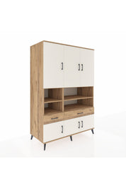 Kronos Dolap 8 Raflı 2 Çekmeceli 6 Kapaklı 132x59x195 Çam-Aytaşı/Çam