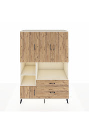 Kronos Dolap 7 Raflı 2 Çekmeceli 5 Kapaklı 132x59x195 Aytaşı-Çam/Çam