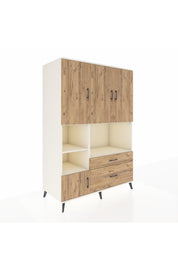 Kronos Dolap 7 Raflı 2 Çekmeceli 5 Kapaklı 132x59x195 Aytaşı-Çam/Çam