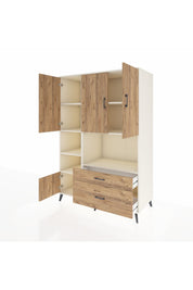 Kronos Dolap 7 Raflı 2 Çekmeceli 5 Kapaklı 132x59x195 Aytaşı-Çam/Çam