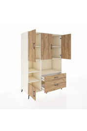 Kronos Dolap 7 Raflı 2 Çekmeceli 5 Kapaklı 132x59x195 Aytaşı-Çam/Çam