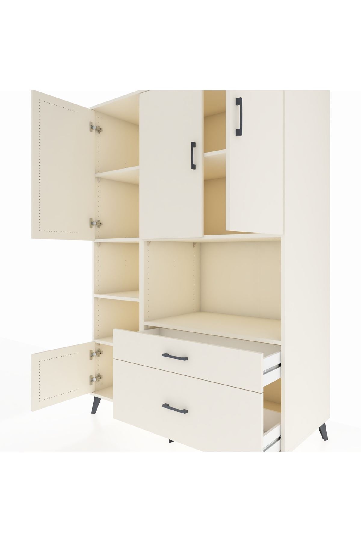 Kronos Dolap 7 Raflı 2 Çekmeceli 5 Kapaklı 132x59x195 Aytaşı-Aytaşı/Aytaşı