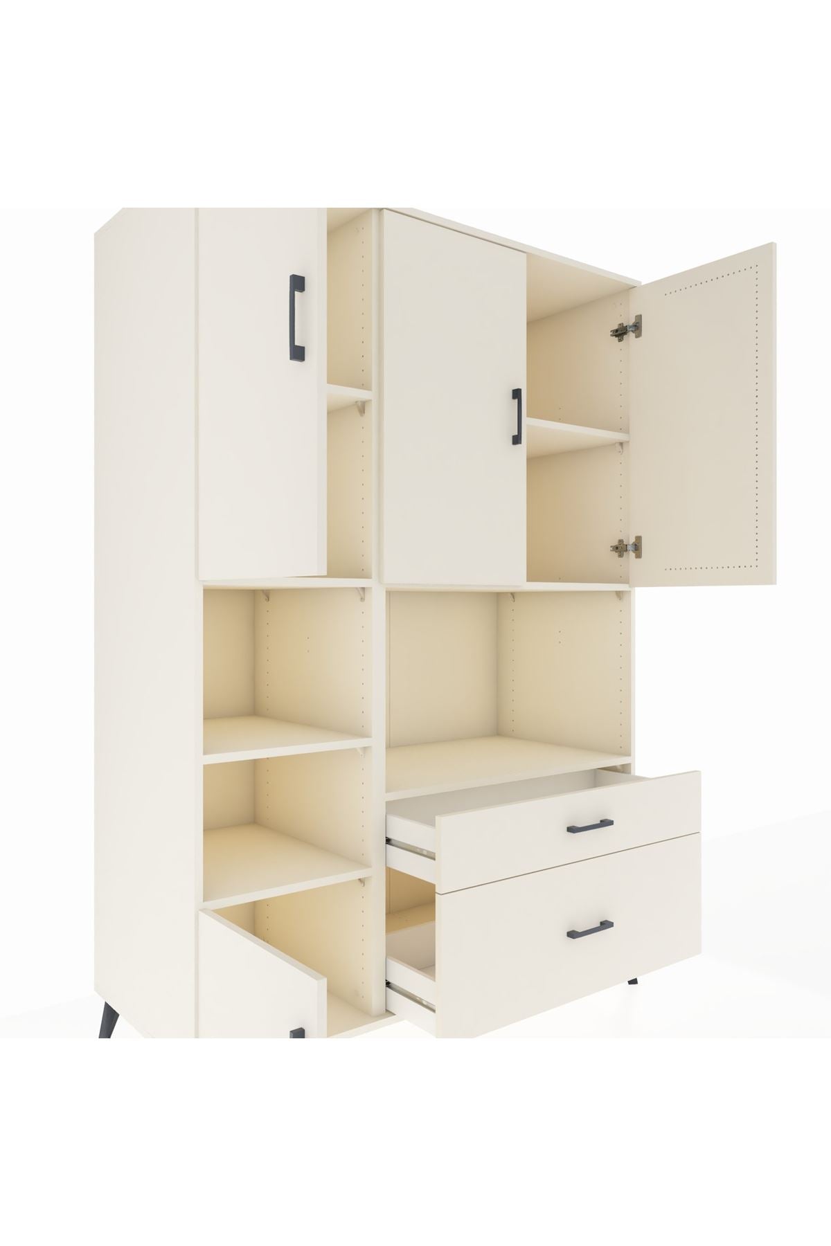 Kronos Dolap 7 Raflı 2 Çekmeceli 5 Kapaklı 132x59x195 Aytaşı-Aytaşı/Aytaşı