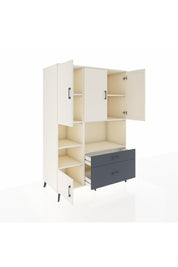 Kronos Dolap 7 Raflı 2 Çekmeceli 5 Kapaklı 132x59x195 Aytaşı-Aytaşı/Antrasit