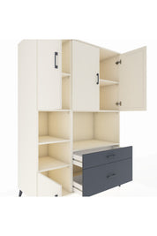 Kronos Dolap 7 Raflı 2 Çekmeceli 5 Kapaklı 132x59x195 Aytaşı-Aytaşı/Antrasit