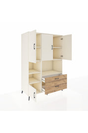 Kronos Dolap 7 Raflı 2 Çekmeceli 5 Kapaklı 132x59x195 Aytaşı-Aytaşı/Çam