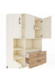 Kronos Dolap 7 Raflı 2 Çekmeceli 5 Kapaklı 132x59x195 Aytaşı-Aytaşı/Çam