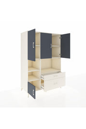 Kronos Dolap 7 Raflı 2 Çekmeceli 5 Kapaklı 132x59x195 Aytaşı-Antrasit/Aytaşı