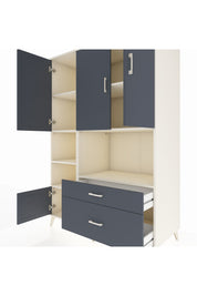 Kronos Dolap 7 Raflı 2 Çekmeceli 5 Kapaklı 132x59x195 Aytaşı-Antrasit/Antrasit