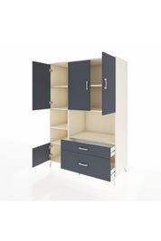 Kronos Dolap 7 Raflı 2 Çekmeceli 5 Kapaklı 132x59x195 Aytaşı-Antrasit/Antrasit