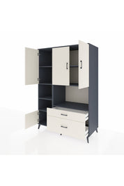 Kronos Dolap 7 Raflı 2 Çekmeceli 5 Kapaklı 132x59x195 Antrasit-Aytaşı/Aytaşı