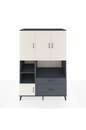 Kronos Dolap 7 Raflı 2 Çekmeceli 5 Kapaklı 132x59x195 Antrasit-Aytaşı/Antrasit