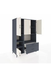 Kronos Dolap 7 Raflı 2 Çekmeceli 5 Kapaklı 132x59x195 Antrasit-Aytaşı/Antrasit