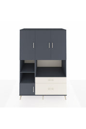 Kronos Dolap 7 Raflı 2 Çekmeceli 5 Kapaklı 132x59x195 Antrasit-Antrasit/Aytaşı