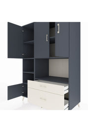 Kronos Dolap 7 Raflı 2 Çekmeceli 5 Kapaklı 132x59x195 Antrasit-Antrasit/Aytaşı