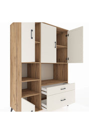 Kronos Dolap 7 Raflı 2 Çekmeceli 5 Kapaklı 132x59x195 Çam-Aytaşı/Aytaşı