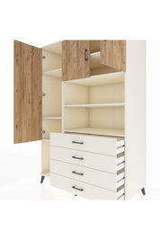 Kronos Dolap 7 Raflı 4 Çekmeceli 3 Kapaklı 132x59x195 Aytaşı-Çam/Aytaşı