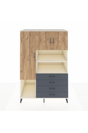 Kronos Dolap 7 Raflı 4 Çekmeceli 3 Kapaklı 132x59x195 Aytaşı-Çam/Antrasit